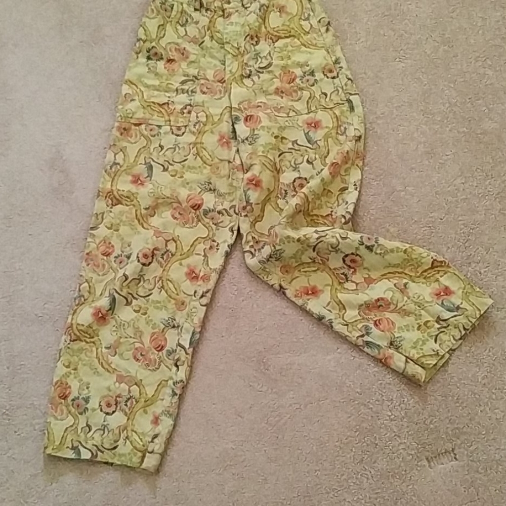 Banana Republic Sz 4  floral linen highrise jeans